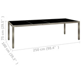 9-cz. zestaw mebli ogrodowych z poduszkami, rattan PE, szary