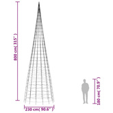 vidaXL Choinka z lampek, na maszt, 3000 zimnych białych LED, 800 cm