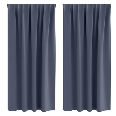 Firany blackout z kółkami 2 pcs Antracyt 175 x 140 cm Poliester