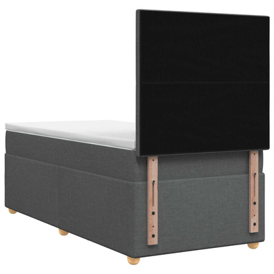 Łóżko z box spring LED z materacem ciemnoszary 100 x 200 cm