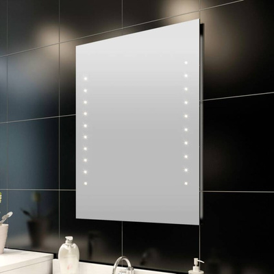 vidaXL Lustro z oświetleniem LED do łazienki, 60 x 80 cm
