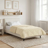 Letni Kołdra Kremowy 135 x 220 cm Mikrofibra i Fleece Teddy