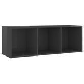 vidaXL Szafka pod TV, szara na wysoki połysk, 107x35x37 cm