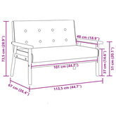 2-osobowa sofa, czarna, sztuczna skóra