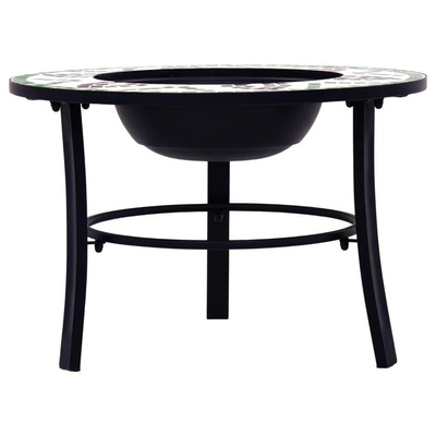 vidaXL Palenisko z mozaiką, zielone, 68 cm, ceramika
