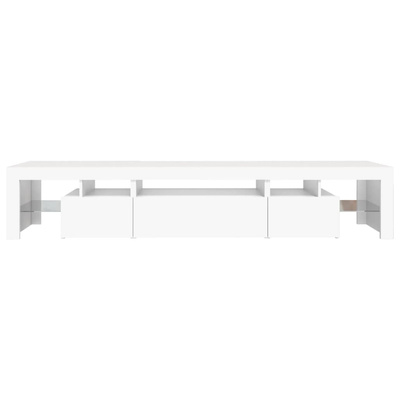 vidaXL Szafka pod TV z oświetleniem LED, biała, 215x36,5x40 cm