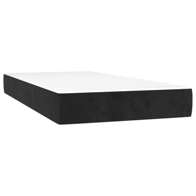 Łóżko kontynentalne z materacem, czarne, aksamit 200x200 cm vidaXL