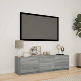 Szafka RTV z LED 140x34x40 cm Szary Sonoma Drewno inżynieryjne
