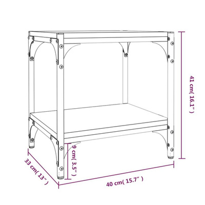 vidaXL Szafka pod TV, czarna 40x33x41 cm materiał drewnopochodny/ stal