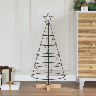 Choinka Stożkowa Świąteczna z podstawą Czarny 90 cm Stal