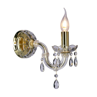 Kryształowy kinkiet ścienny MARIA TERESA 1x E14 złoty - elegancka lampa ścienna glamour