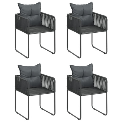 vidaXL 5-częściowy zestaw mebli ogrodowych rattan PVC, czarny
