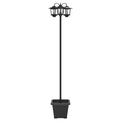 Lampion z trzema głowami z doniczką Czarny 32 x 32 x 188 cm