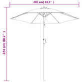 Parasol, piaskowa biel, 200x224 cm, aluminium