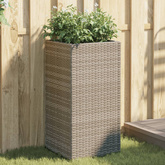Donice ogrodowe, 2 szt., szare, 40x40x80 cm, rattan PE