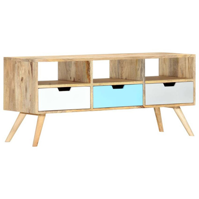 vidaXL Szafka pod TV, 110 x 35 x 48 cm, lite drewno mango