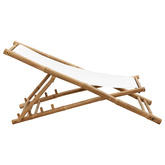 Leżak tarasowy, bambus i płótno