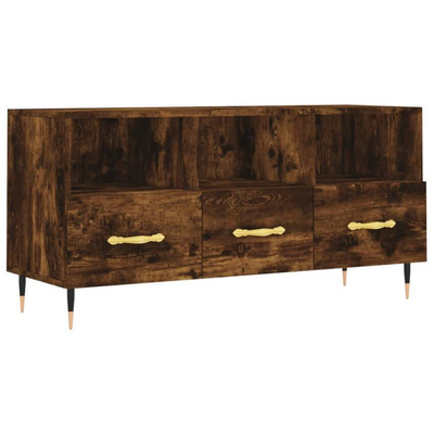 vidaXL Szafka pod TV, przydymiony dąb, 102x36x50 cm