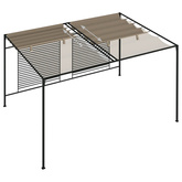 vidaXL Altana ogrodowa ze zwijanym dachem, 3x4x2,3 m, taupe, 180 g/m²