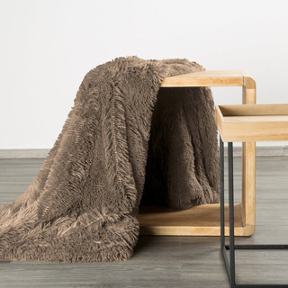 Koc Tifany ciemnobeżowy 150x200