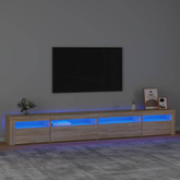 vidaXL Szafka pod TV z oświetleniem LED, dąb sonoma, 270x35x40 cm