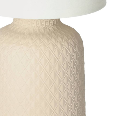 Lampka nocna Iner beżowa ceramiczna z abażurem