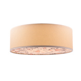KIDDY lampa sufitowa 38 cm biały 2x40W E27 abażur paski beżowe