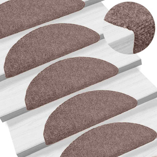 Maty na schody samoprzylepne 5 szt. 65x21x4 cm jasnobrązowe półokrągłe duże