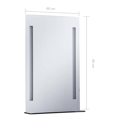 vidaXL Ścienne lustro łazienkowe z LED, z półką, 60 x 80 cm