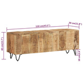 vidaXL Szafka pod TV, 110x30x40 cm, lite drewno mango