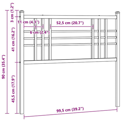 Metalowe wymienne wezgłowie, czarne, 100 cm