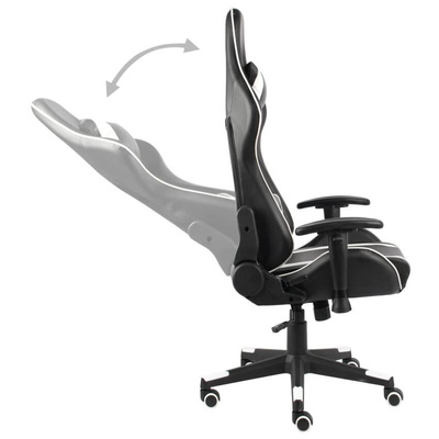 vidaXL Obrotowy fotel gamingowy, biały, PVC