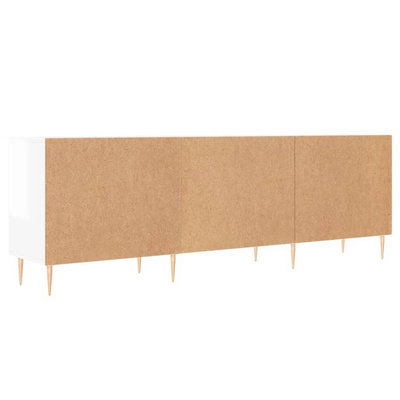 vidaXL Szafka pod TV, wysoki połysk, biała, 150x30x50 cm