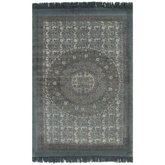 Dywan typu kilim, bawełna, 120 x 180 cm, szary ze wzorem vidaXL