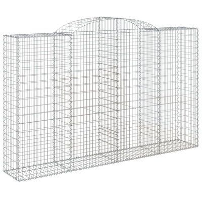 Kosze gabionowe, 9 szt, 300x50x180/200 cm, galwanizowane żelazo