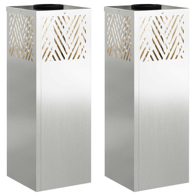 Słoneczna LED lampa na ścieżkę 2 pcs Srebrny Galwanizowany