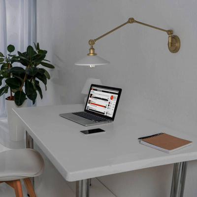 Kinkiet Retro nastawny Biało Złoty Abruzzo Gloria