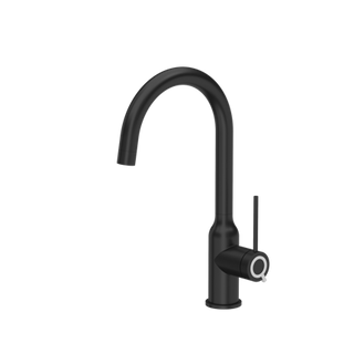 INGRID Q LINE SteelQ stalowa bateria kuchenna pure carbon, Q Shine - logo snow white