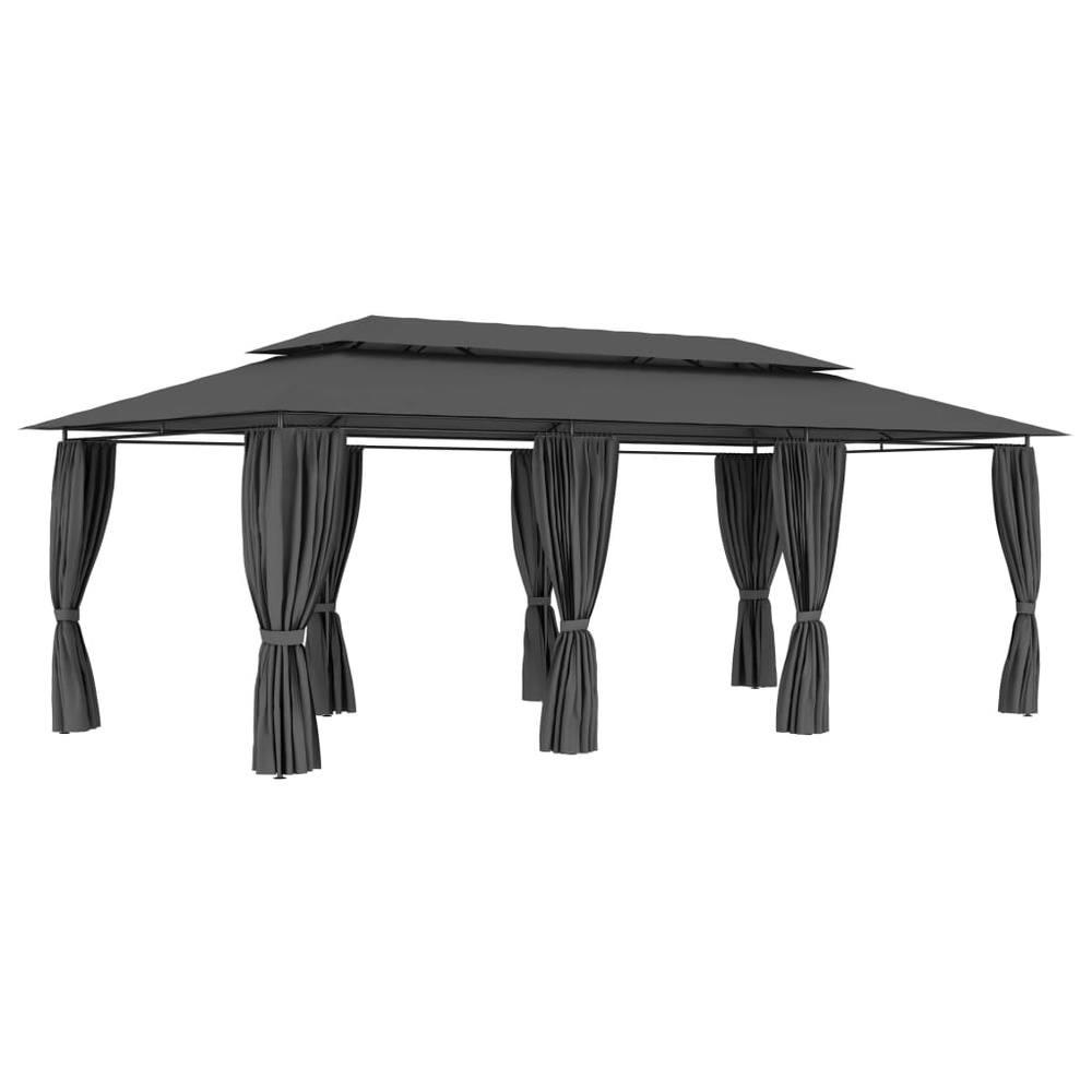 Altana z zasłonami, 600x298x270 cm, antracytowa