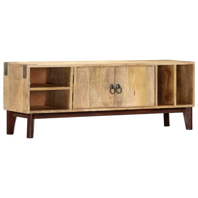 vidaXL Szafka pod TV, 130x30x46 cm, lite surowe drewno mango