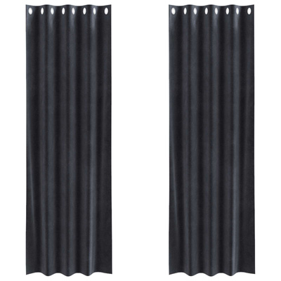Zasłony zaciemniające 2 pcs Ciemnoszary 140 x 245 cm Aksamit