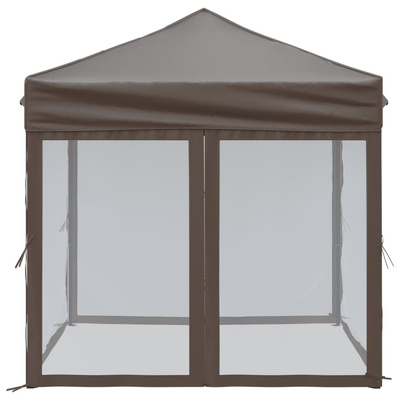 Składany namiot imprezowy ze ściankami, taupe, 2x2 m