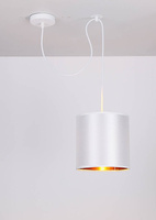 Lampa wisząca z abażurem Atlanta biała nowoczesna do salonu