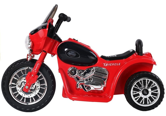 Motor na Akumulator Trójkołowy JT568 Policja Dla Dzieci LED Czerwony