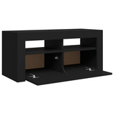 vidaXL Szafka pod TV z oświetleniem LED, czarna, 90x35x40 cm