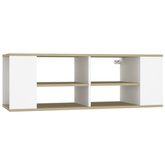 vidaXL Wisząca szafka pod TV, biel i dąb sonoma, 102x35x35 cm