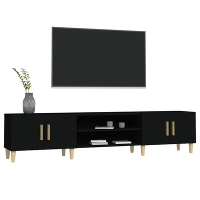 vidaXL Szafka pod TV, czarna, 180x31,5x40 cm, materiał drewnopochodny