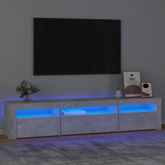 vidaXL Szafka pod TV z oświetleniem LED, szarość betonu, 195x35x40 cm