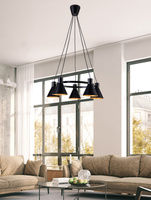 Lampa wisząca More czarno-złota metalowa 5-płomienna do salonu