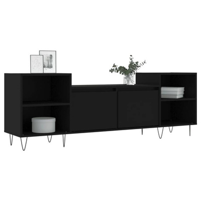 vidaXL Szafka pod TV, czarna, 160x35x55 cm, materiał drewnopochodny
